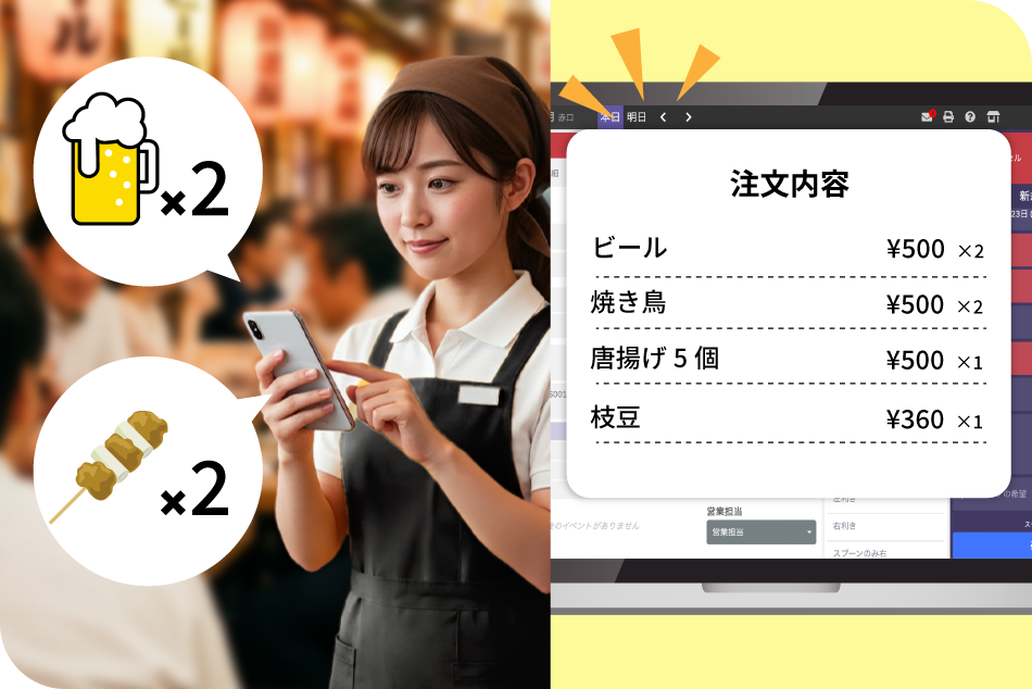 ハンディオーダーで受けた注文情報をトレタに連携
